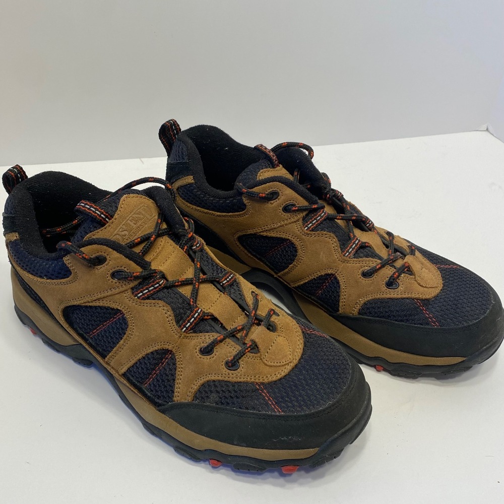 Lands End Hiking Shoes‎ Mens 10D Brown Black Suede Mesh Low Top 79770
